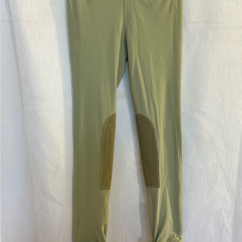 Kerrits Pistachio Green Riding Tights M USA Knee Patch Equestrian Breeches EUC
